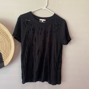 IRO Distressed Linen Tee - Black